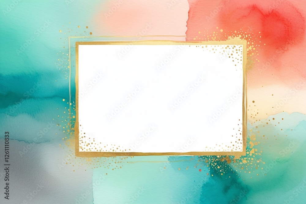 Poster elegant abstract watercolor background with empty frame template