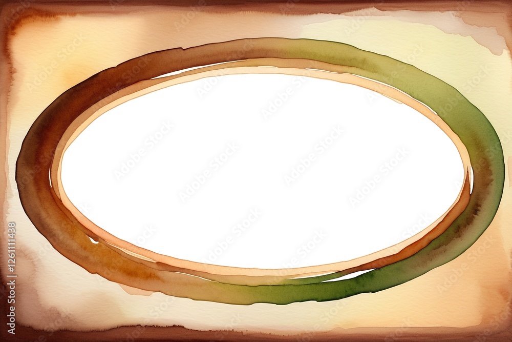 Aufkleber elegant watercolor frame with soft tones and empty space