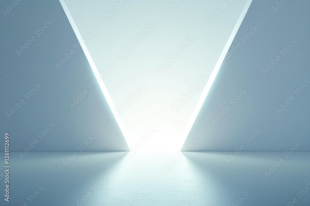 Poster minimalistic depiction of two opposing shapes one and one smooth blending softly into glowing centra