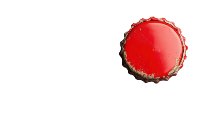 Red rusty crown cap isolated on transparent background