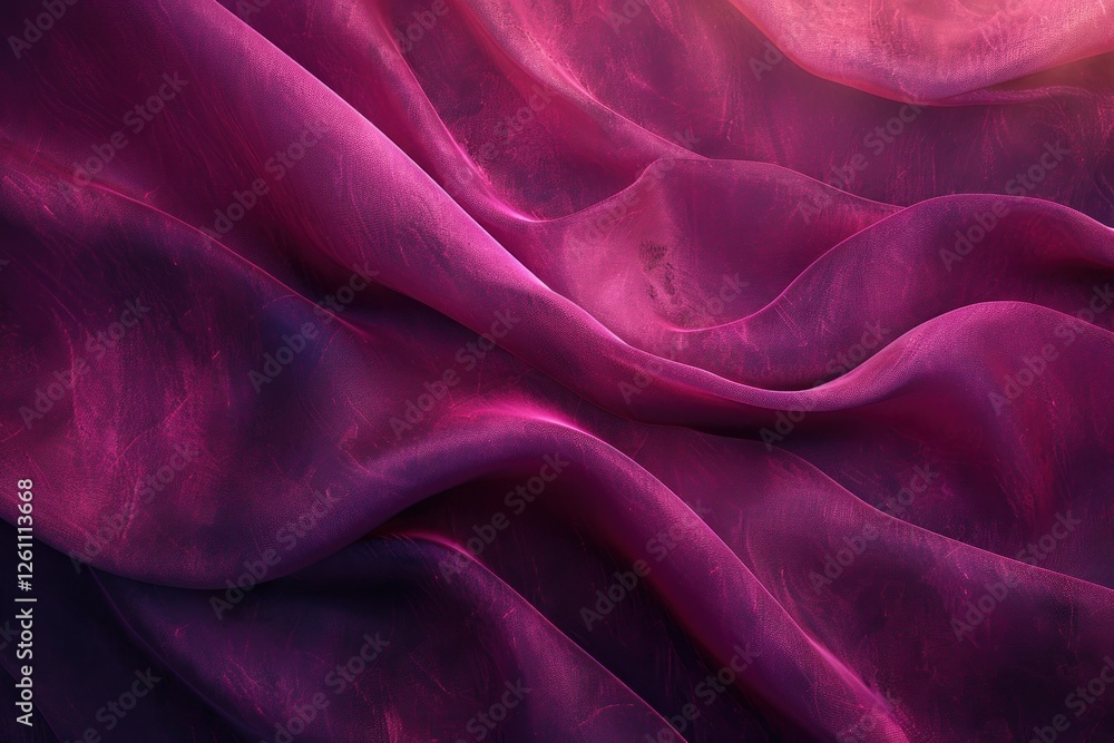 Aufkleber luxurious deep red fabric displays elegant soft curves under gentle lighting, creating a plush and r
