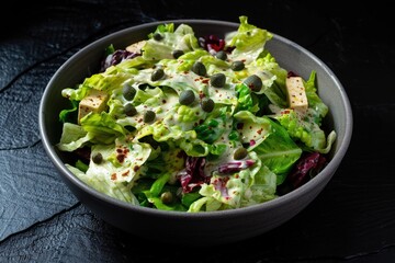 Crunchy Capers Add Piquant Flavor to Vibrant Colors Vegan Salad