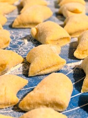 The photo shows dumplings made from boiled potatoes, eggs and flour. A traditional Polish dish.
