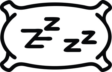 Silhouette vector of a cozy pillow with "Zzz" floating above.