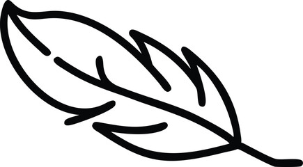 Silhouette vector of a floating feather symbolizing softness and sleep.