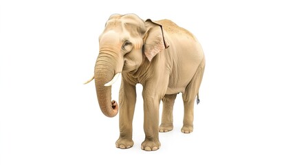 Obraz premium Female Elephant Greeting in Isolated Cutout Style on White Background