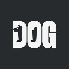Vector dog text minimal design