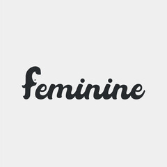 Vector feminine text logo design