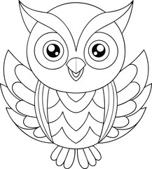 Cute Owl Coloring Page Design for Kids