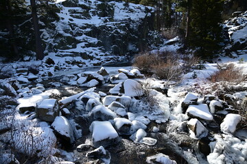 Beautiful winter wonderland at Eagle Falls Lake Tahoe