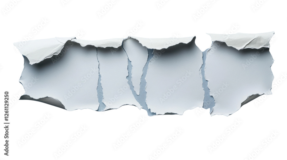 Poster torn paper with transparent background creating negative space