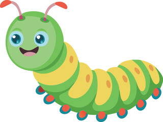 A black silhouette of a caterpillar. Caterpillar silhouette on white background. Caterpillar icon sign vector illustration design (6).eps