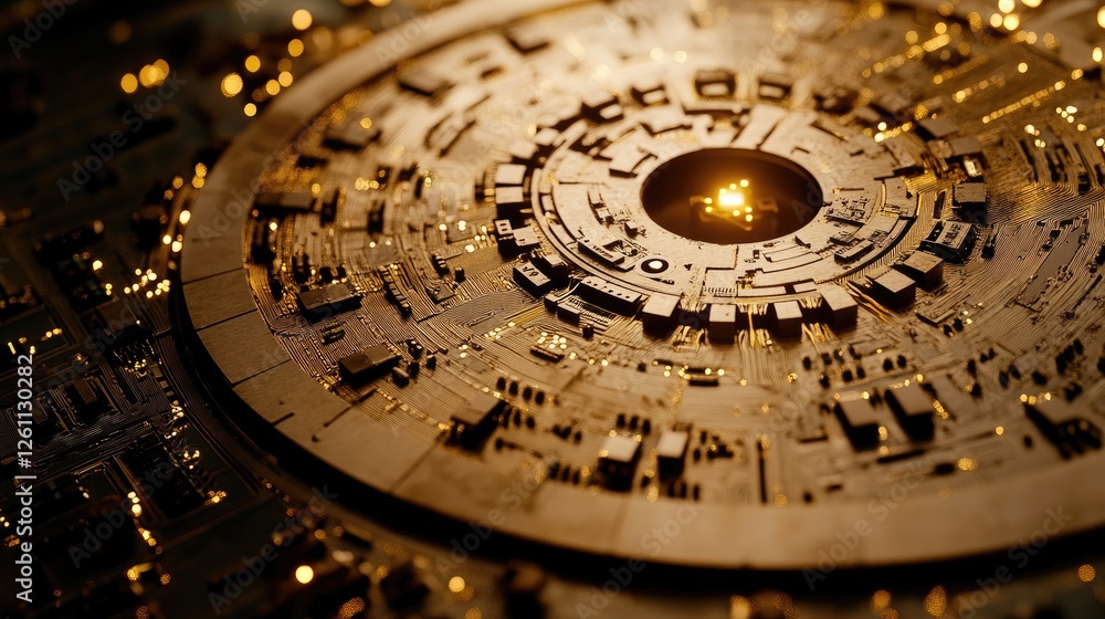 Poster high-resolution shot of a circuit board being manufactured using laser precision. -
