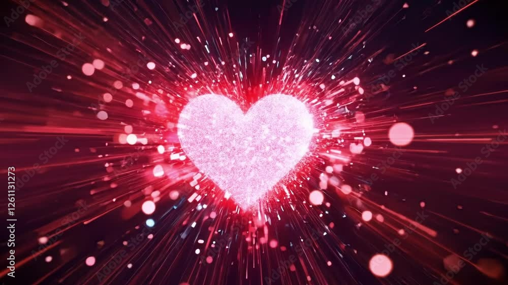 Poster a pulsating heart made of holographic screens displaying revolutionary ideas emphasizing the vital r