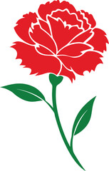 carnation flower silhouette vector illustration. Dianthus Flower Silhouette vector illustration on white background (4).eps