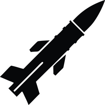 missile silhouette vector illustration. Military Missile silhouette vector on white background (1).eps