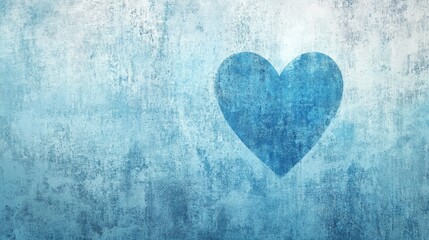 Blue heart on textured background, Valentine's Day card