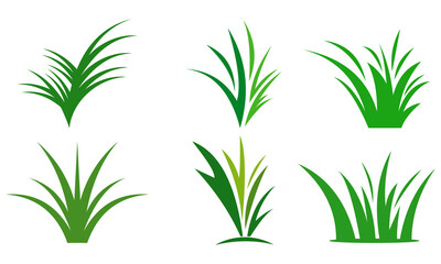 set grass nature logo design