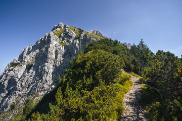 Enchanted scenery of huge mountains deep in Triglav National Park, Slovenia.