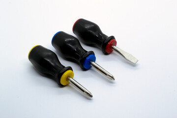 Set of Three Screwdrivers for Various Tasks