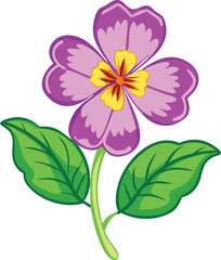 Primrose flower vector silhouette illustration. Vector clipart for spring flowers.  (3).eps