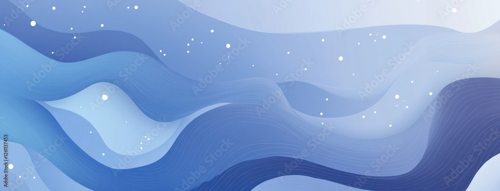 Poster abstract blue wave pattern background design