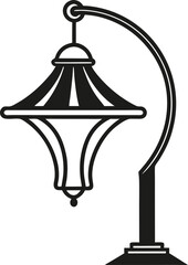 lamp line art silhouette vector illustration. Desk lamp line icon, outline vector sign, linear style pictogram isolated on white.  