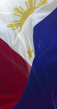 Flag of the Philippines. Loop. 4K Vertical