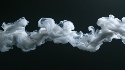 Ethereal white smoke swirls dark background