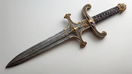 Ancient sword isolated on a white background