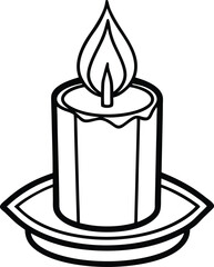 candle line art silhouette vector illustration. candle icon vector illustration template design 