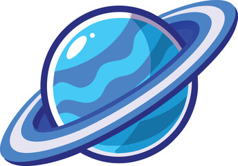 Blue saturn vector illustration. Blue saturn vector illustration. Space planet and stars design vector illustration.  © Bharotray