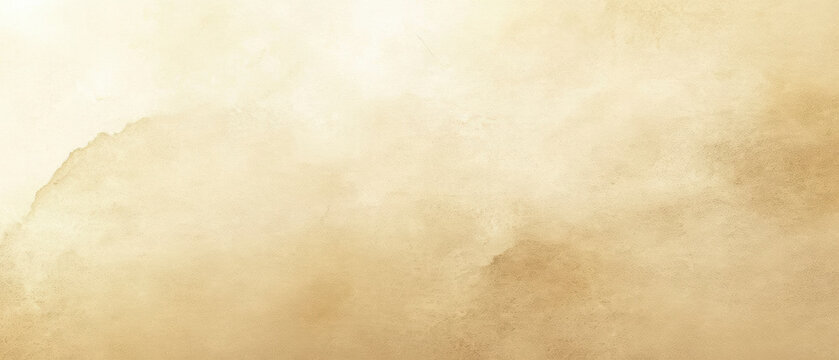 Ultrawide Beige Watercolor Background With Soft Grainy Texture