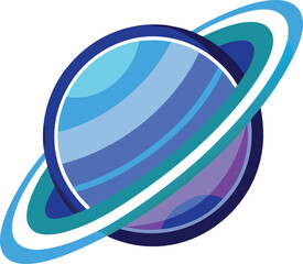 Blue saturn vector illustration. Blue saturn vector illustration. Space planet and stars design vector illustration.  © Bharotray