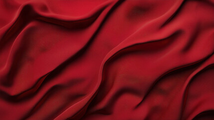 Obraz premium Luxurious Flowing Red Fabric with Elegant Waves and Soft Texture Backgroud