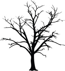 A dead tree silhouette vector illustration.
