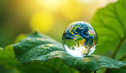 green earth with dew drops