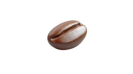 Roasted coffee bean rotating on transparent background