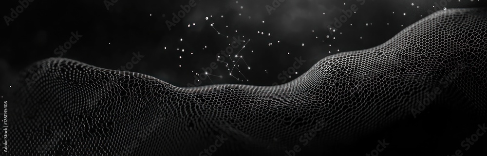 Aufkleber abstract dark hexagonal mesh network surface