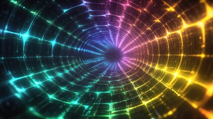 Colorful light tunnel, digital art, abstract background, vj loop