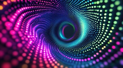Obraz premium Colorful swirling light tunnel, abstract background, digital art, website design