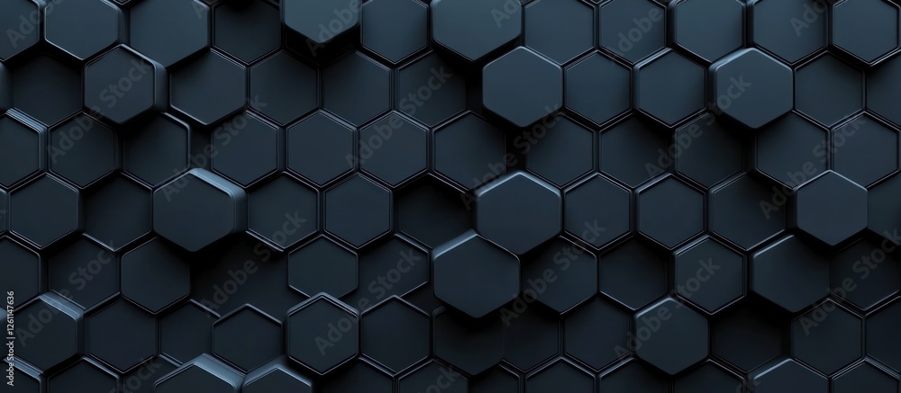 Poster abstract dark hexagon geometric pattern background