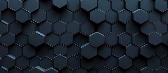 Abstract Dark Hexagon Geometric Pattern Background