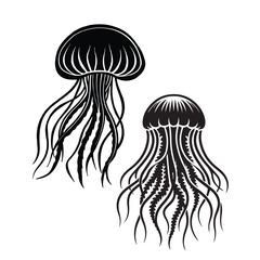 Sea Underwater Animal Vector silhouette free download 