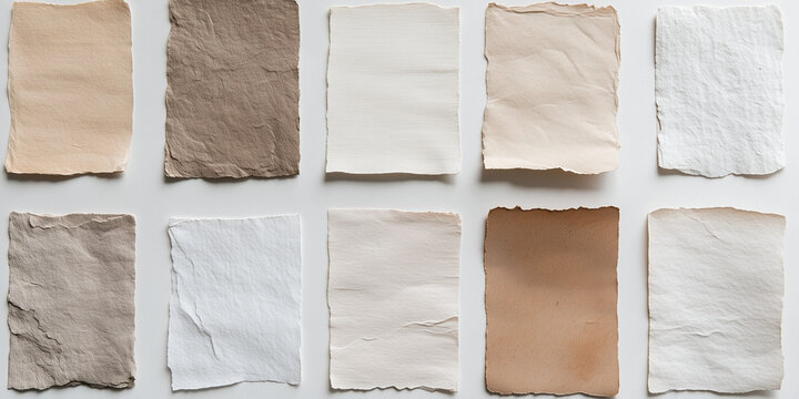 Collection of Handmade Paper Samples in Earth Tones