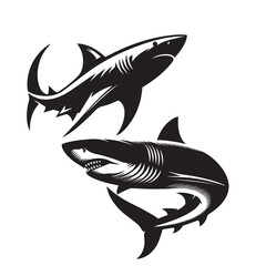 Sea Underwater Animal Vector silhouette free download 