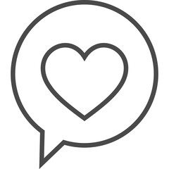 Message Heart Line Sign. Illustration of Outline Object. Wedding. Love Symbol.