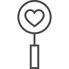 Search Heart Line Sign. Illustration of Outline Object. Wedding. Love Symbol.