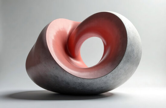 Abstract Smooth Rounded Shapes Figure Modern Art Background. AI Generative