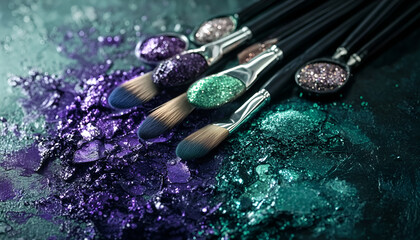 Magical atmosphere. Witches curse. the palette includes dark purple, emerald green and silver shades